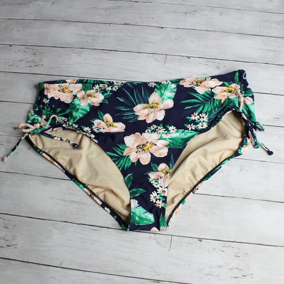 Kona Sol Swimwear Women Bikini Bottoms Plus Size 24W 26W High Waist - Picture 1 of 5